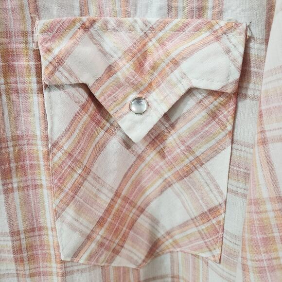 Psalm 23 The Lord Is My Shepard Plaid Western Pearl Snap Button Shirt, L/XL - Picture 5 of 5